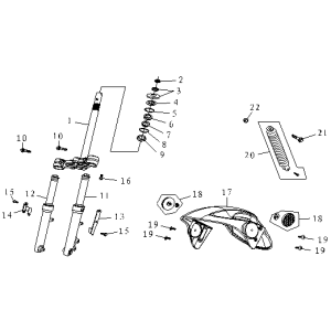 Vordergabel Kotflügel AGM fuchs-blau matt