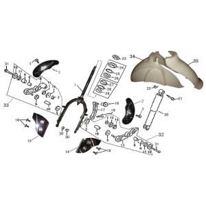 Vordergabel-Schutzblech China LX weiß