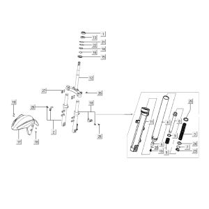 Vordergabel Kotflügel Kymco Agility RS 4-Takt schwarz 11