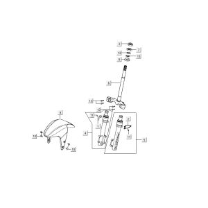 Vordergabel Kotflügel Kymco Super9 Wechselstrom o.m 2-Takt mattschwarz gelb