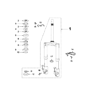 Vordergabel - Headset Peugeot Speedfight 3 LC blau