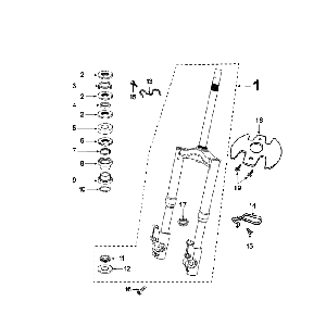Vordergabel - Headset Peugeot Speedfight 4 4-Takt Blau/Schwarz