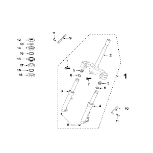 Vordergabel - Steuersatz Peugeot V-clic Orange