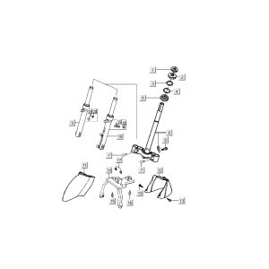 Vordergabel - Kotflügel Kymco Filly 4-Takt Silber