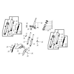 Vorderradgabel AGILITY 16+ 4T 200i Matt Metallic Hellblau