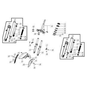 Vorderradgabel AGILITY 16+ 4T 200i Matt Metallic Silber