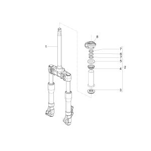 Piaggio Beverly 300 IE ABS E4 2016—2020 Vorderradgabel (EMEA)