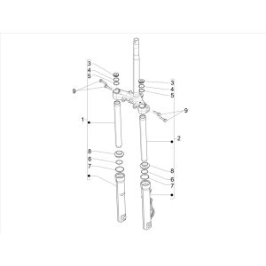 Vorderradgabel - Teile: Piaggio Medley 125 4T IE ABS E4 2016-2019 (EMEA)