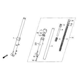 Honda MB50/MB80 Vorderradgabel