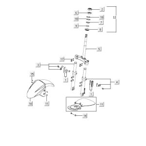 Vordergabel Kymco Agility 10' 4-Takt weiß silber