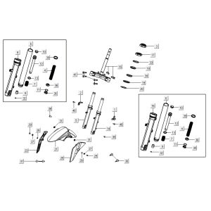Vordergabel Kymco Agility 16'+ 4t mattes Metalic Silber