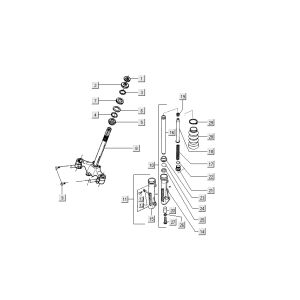 Vordergabel Kymco Dink LC 2-Takt Silber