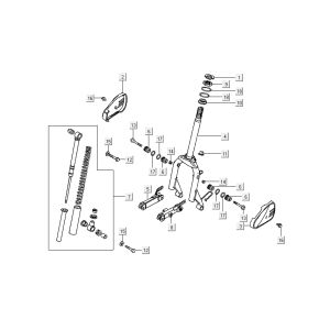 Vordergabel Kymco DJ 2-Takt Silber