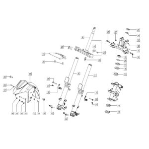 Vordergabel Kymco Xciting 400i Matt Schwarz