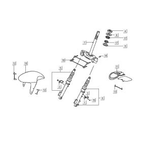 Vordergabel Kymco ZX 2t Wechselstrom silber-orange