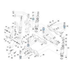Vorderradgabel/Lenkrohr - Piaggio MP3 350 Maxi Sport E4 ABS 2018-2020 Lenklagergruppe (EMEA)