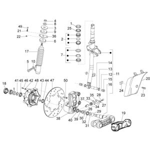 Vordergabel Vespa Lx 2-Takt mattschwarz 79/A