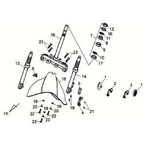 Vordergabel Headset Sym Allo GT (BR497U) mattkaffee