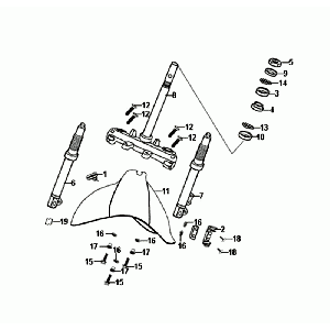Vordergabel Kotflügel Headset Sym Allo Euro4 (WH-8018P) Weiß