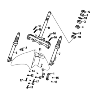 Vorderradgabel/Vorderradschutzblech/Headset Sym Symphony ST 200I Weiß (WH-006)