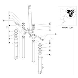 Vorderradgabel (Wuxi Top) Piaggio Liberty 125 4-Takt 3V IE ABS (IGET Euro 5)