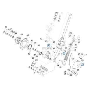 Vorderradgabel/Lenkrohr - Lenklagergruppe Vespa GTS 125 4T E5 ABS 2021 (EMEA)