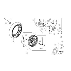 Vorderradbremse-Zählantrieb Kymco Sento 4-Takt Spring Brown