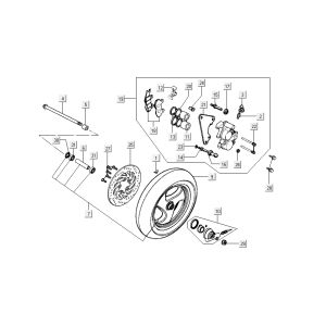 Vorderradbremssattel Kymco Grand Dink 2-Takt Titanium