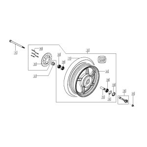 Vorderrad - Antrieb Kymco Nexxon 4-Takt dunkelgrau