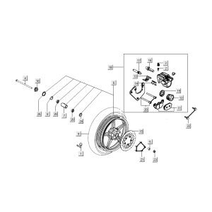 Vorderrad - Klaue Kymco People S 4-Takt Elegance braun