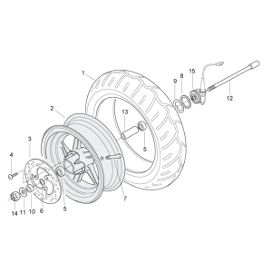 Vorderrad Aprilia SR 50 H2O ie+Vergaser 2004-2009