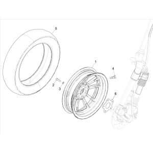Vespa Elettrica 25/KMH SCH E5 2021 (EMEA) Vorderrad
