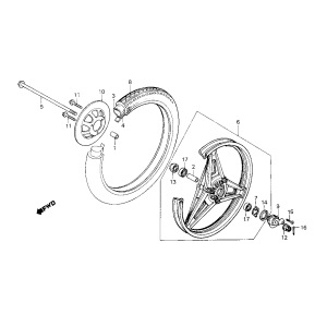 Honda MB50/MB80 Vorderrad