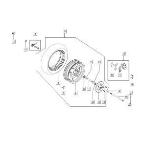Vorderrad Kymco Agility 12' 4-Takt silber