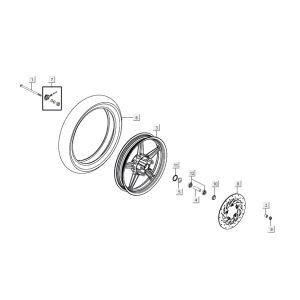 Vorderrad Kymco Agility 16'+ 4t mattes Metalic Silber