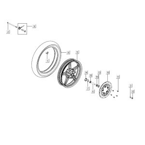 Vorderrad Kymco City 16' 4-Takt schwarz