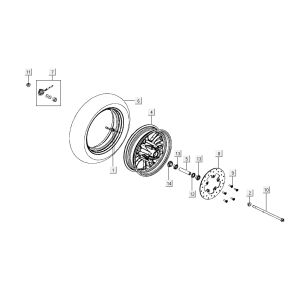 Vorderrad Kymco Like 4-Takt Tecno Silber wie T T 2015