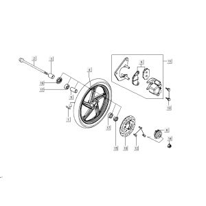 Vorderrad Kymco People 2-Takt blau