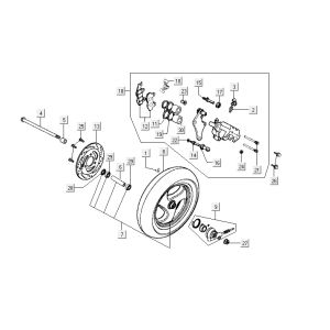 Vorderrad Kymco Super9 2t lc om mattschwarz-rot
