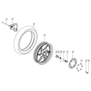 Vorderrad Kymco Super 8 Street 4-Takt rot