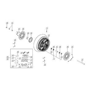 Vorderrad Kymco Xciting 400i Matt Schwarz