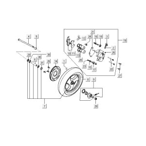 Vorderrad Kymco Yup 2t ac blau