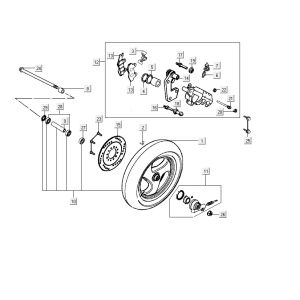 Vorderrad Kymco ZX 2t Wechselstrom silber-orange
