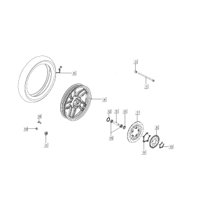 Vorderrad Kymco People S 50i E4 Matt Grau