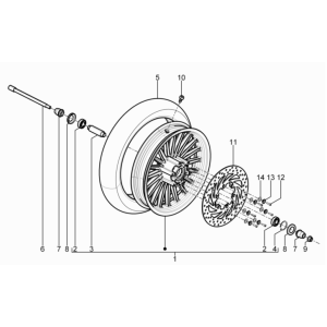 Piaggio Beverly 125 RST 4T 4V IE E3 2010-2015 Vorderrad (EMEA)
