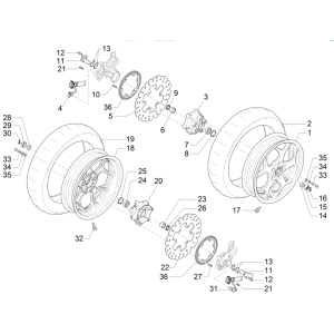 Piaggio MP3 350 Maxi Sport E4 ABS 2018-2020 Vorderrad (EMEA)