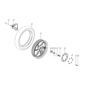 Vorderrad Kymco Super8 Street 50i E4 Matt Schwarz