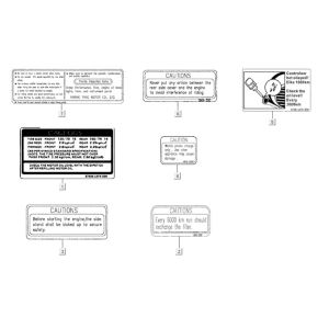 Warnaufkleber Kymco Xciting 400i Mattschwarz