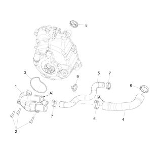 Wasserpumpe Vespa GTS 300 HPE 4T 4V IE ABS E4 2019 (EMEA)