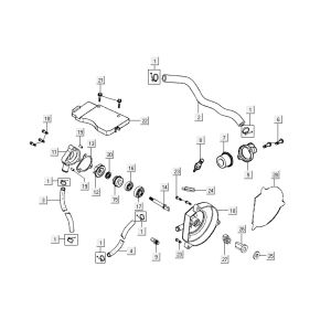 Wasserpumpe Kymco Super9 2t lc o.m mattschwarz-gelb
